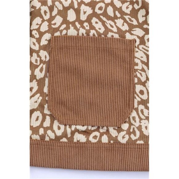 Leopard Button Up Drop Shoulder Jacket - Picture 9 of 11